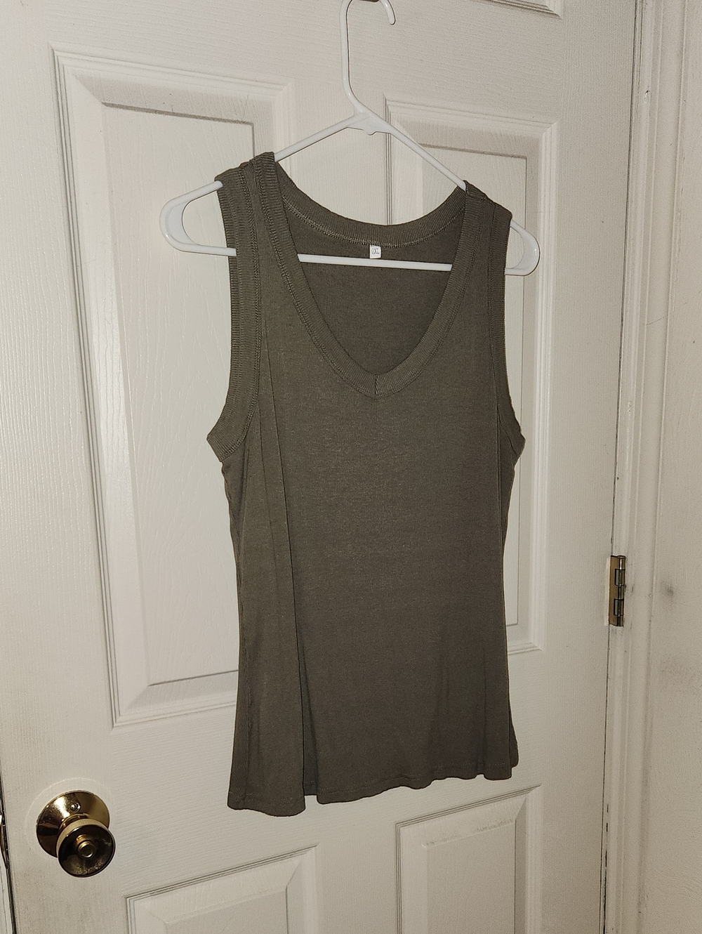 Green Ribbed Tank Top